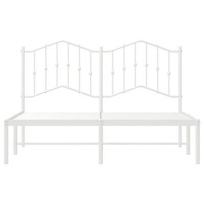 vidaXL Bedframe met hoofdbord metaal wit 135x190 cm