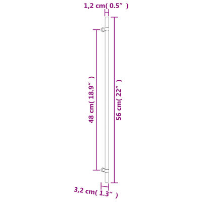 vidaXL Handvatten 20 st 480 mm roestvrij staal zwart