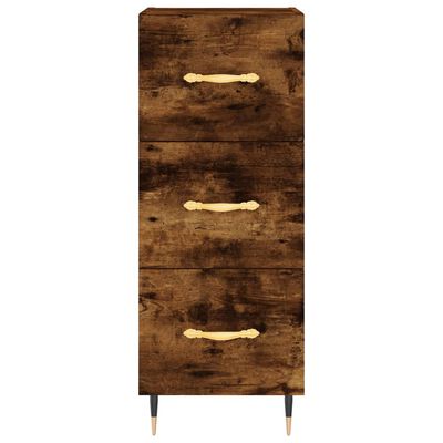 vidaXL Hoge kast 34,5x34x180 cm bewerkt hout gerookt eikenkleurig