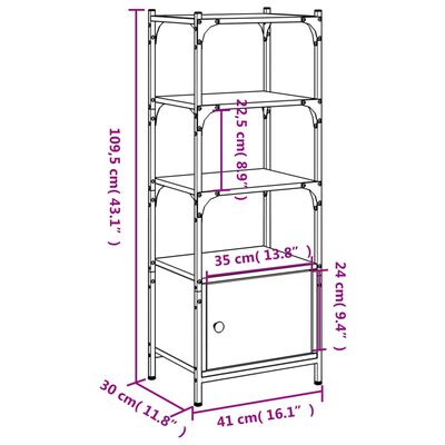 vidaXL Boekenkast 3-laags 41x30x109,5 cm bewerkt hout bruineikenkleur