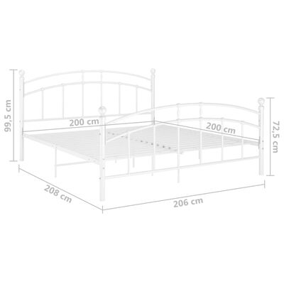 vidaXL Bedframe metaal wit 200x200 cm