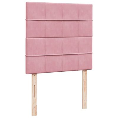 vidaXL Boxspring met matras fluweel roze 80x200 cm