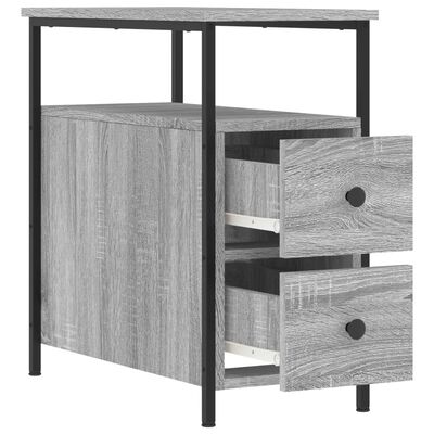 vidaXL Nachtkastjes 2 st 30x60x60 cm bewerkt hout grijs sonoma eiken