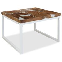 vidaXL Salontafel 60x60x40 cm teakhout en hars