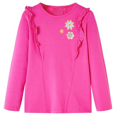 Kindershirt met lange mouwen 116 donkerroze