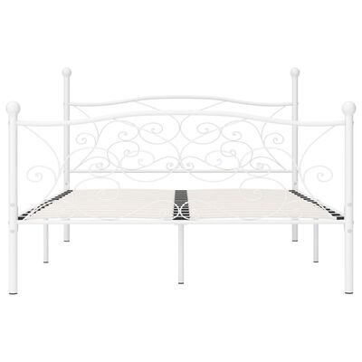 vidaXL Bedframe met lattenbodem metaal wit 140x200 cm