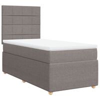 vidaXL Boxspring met matras stof taupe 90x190 cm