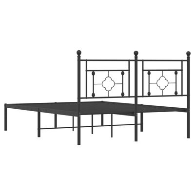 vidaXL Bedframe met hoofdbord metaal zwart 140x200 cm