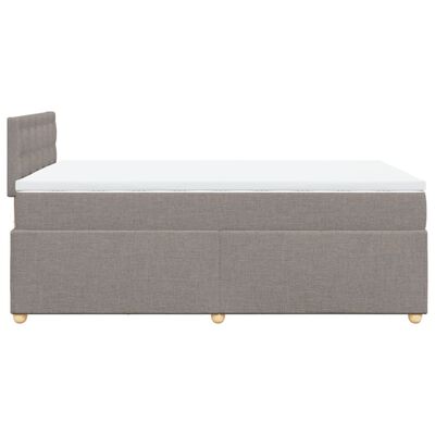 vidaXL Boxspring met matras stof taupe 120x200 cm