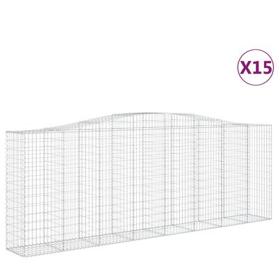 vidaXL Schanskorven 15 st gewelfd 400x50x140/160 cm ijzer