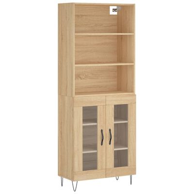 vidaXL Hoge kast 69,5x34x180 cm bewerkt hout sonoma eikenkleurig