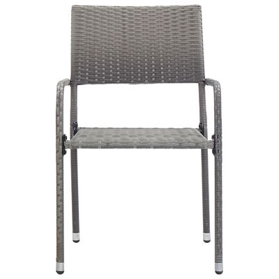 vidaXL Tuinstoelen 2 st stapelbaar poly rattan grijs