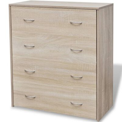 vidaXL Dressoir met 4 lades 60x30,5x71 cm eikenkleur