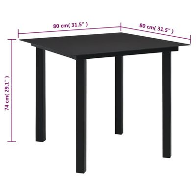 vidaXL 5-delige Tuinset PVC-rattan zwart