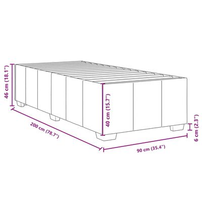 vidaXL Boxspring met matras stof lichtgrijs 90x200 cm