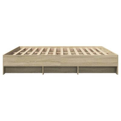 vidaXL Bedframe bewerkt hout sonoma eikenkleurig 180x200 cm