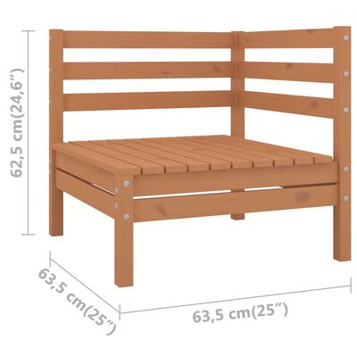 vidaXL 3-delige Loungeset massief grenenhout honingbruin