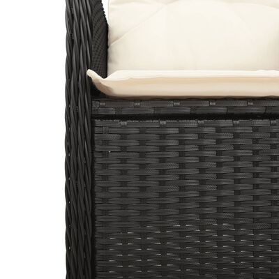 vidaXL 9-delige Bistroset met kussens poly rattan zwart