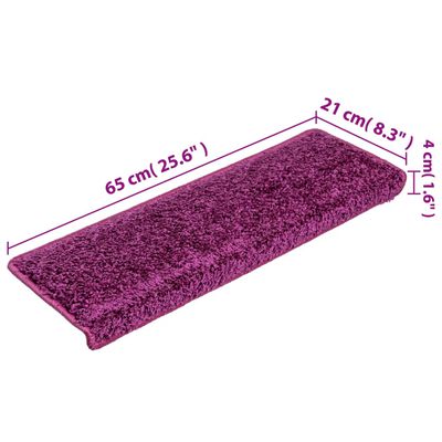 vidaXL Trapmatten 15 st 65x21x4 cm paars