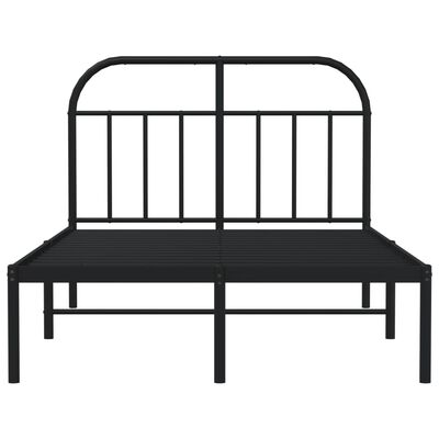 vidaXL Bedframe met hoofdbord metaal zwart 120x190 cm