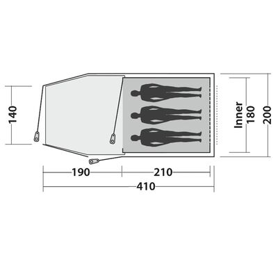 Easy Camp Tunneltent 4-persoons Spirit 300 staalgrijs en blauw