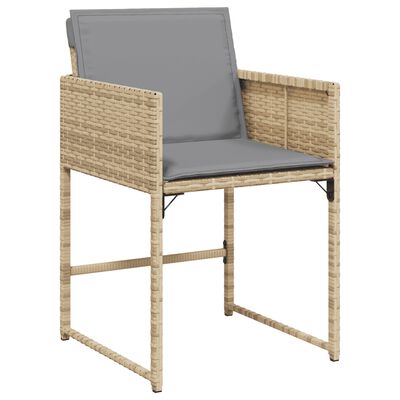 vidaXL 15-delige Tuinset met kussens poly rattan gemengd beige