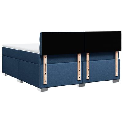 vidaXL Boxspring met matras stof blauw 180x200 cm