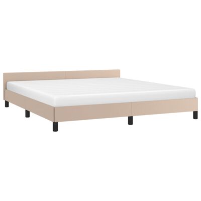 vidaXL Bedframe met hoofdbord kunstleer cappuccinokleurig 180x200 cm