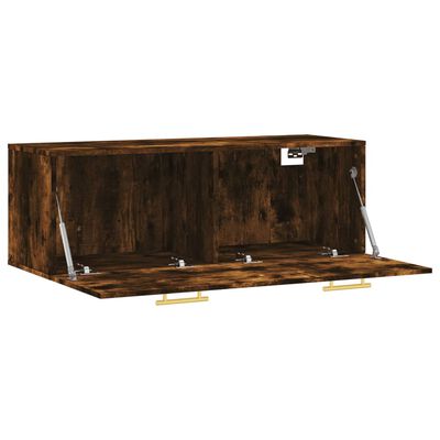 vidaXL Wandkast 100x36,5x35 cm bewerkt hout gerookt eikenkleurig