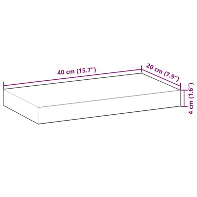 vidaXL Wandschappen 3 st zwevend 40x20x4 cm onbehandeld acaciahout