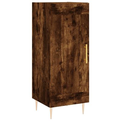 vidaXL Hoge kast 34,5x34x180 cm bewerkt hout gerookt eikenkleurig