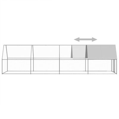 vidaXL Kippenhok 2x8x2 m gegalvaniseerd staal