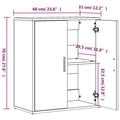 vidaXL Dressoir 60x31x70 cm bewerkt hout wit