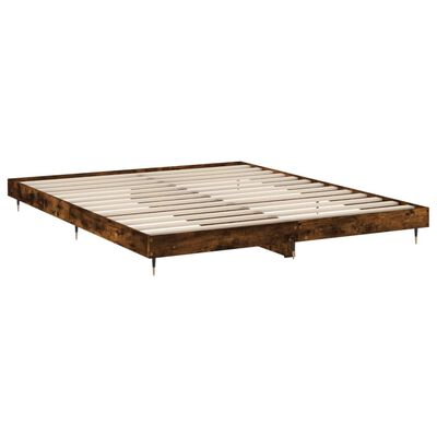 vidaXL Bedframe zonder matras hout gerookt eikenkleurig 140x200 cm