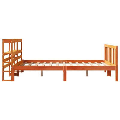 vidaXL Bedframe met hoofdbord grenenhout wasbruin 140x200 cm