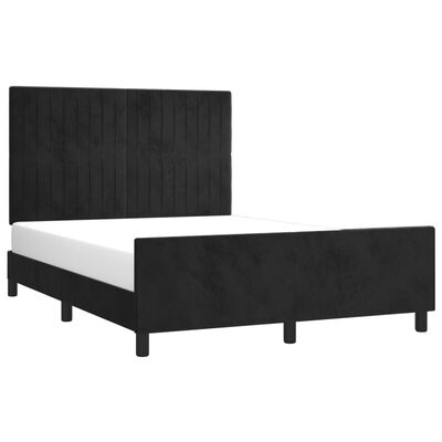 vidaXL Bedframe zonder matras 140x190 cm fluweel zwart