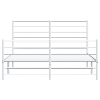 vidaXL Bedframe met hoofd- en voeteneinde metaal wit 140x190 cm