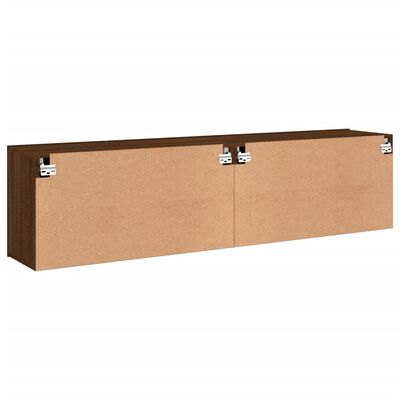 vidaXL Tv-meubels 2 st wandgemonteerd 80x30x41 cm bruin eikenkleur