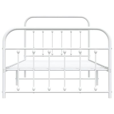 vidaXL Bedframe met hoofd- en voeteneinde metaal wit 100x200 cm