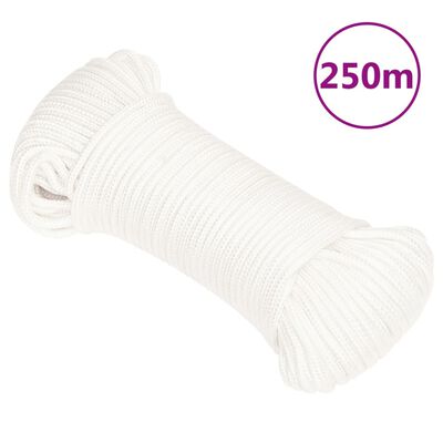 vidaXL Boottouw 3 mm 250 m polypropyleen volwit