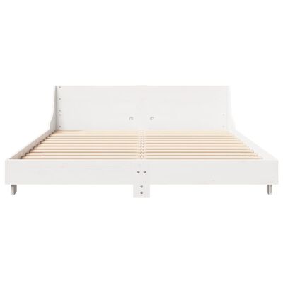 vidaXL Bedframe zonder matras massief grenenhout wit 150x200 cm