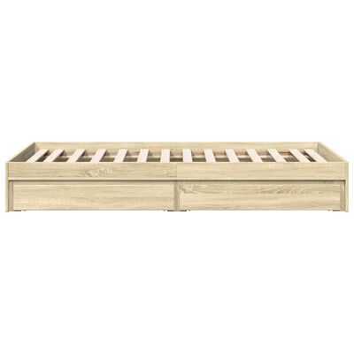 vidaXL Bedframe met lades bewerkt hout sonoma eikenkleurig 90x200 cm