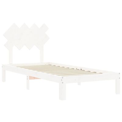 vidaXL Bedframe zonder matras massief grenenhout wit 90x200 cm