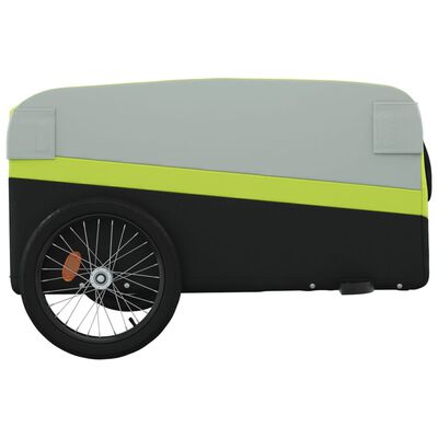 vidaXL Fietstrailer 45 kg ijzer zwart en groen