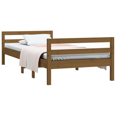 vidaXL Bedframe massief grenenhout honingbruin 80x200 cm