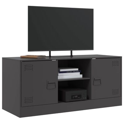 vidaXL Tv-meubel 99x39x44 cm staal zwart