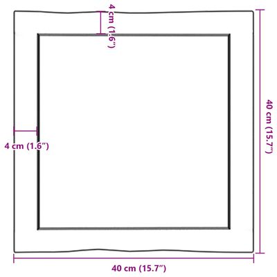 vidaXL Tafelblad natuurlijke rand 40x40x(2-6)cm eikenhout lichtbruin