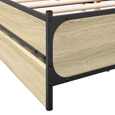 vidaXL Bedframe met lades bewerkt hout sonoma eikenkleurig 200x200 cm