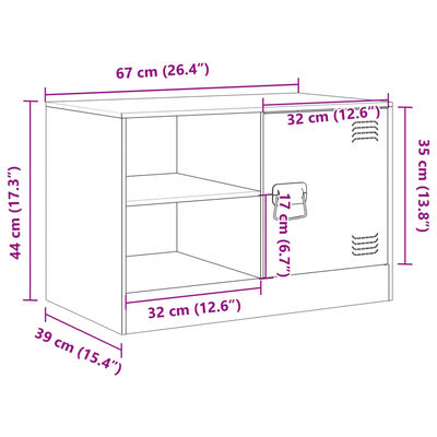 vidaXL Tv-meubel 67x39x44 cm staal roze