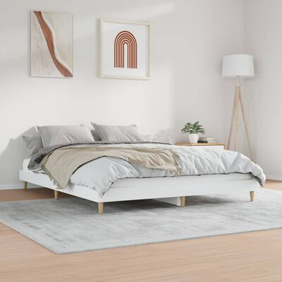 vidaXL Bedframe massief hout wit 200x200 cm